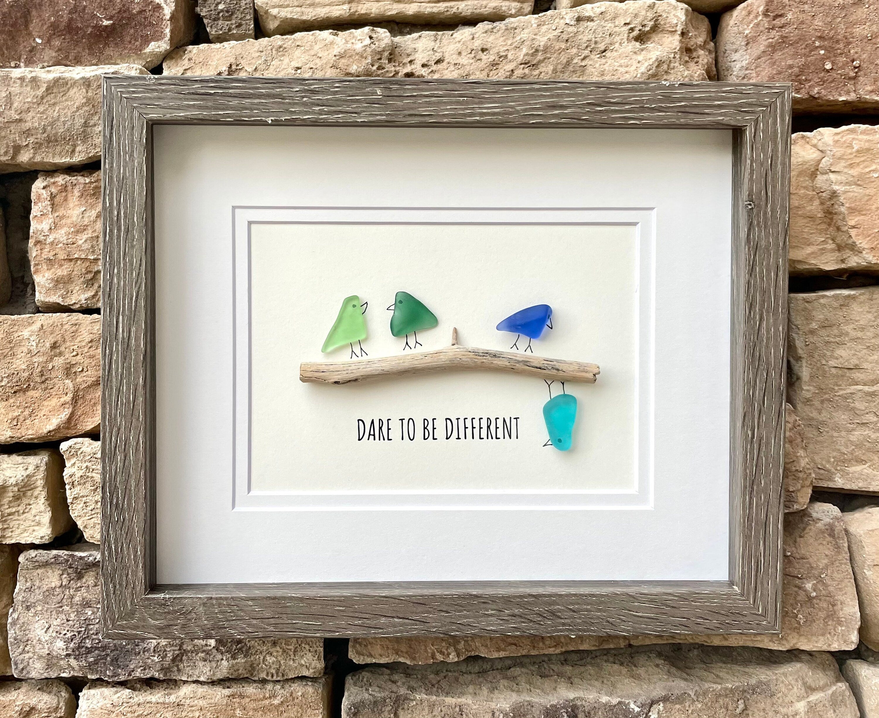 Inspirational Framed Seaglass Art, Handmade Original Artwork, Gift for –  Joyful Pebble Art