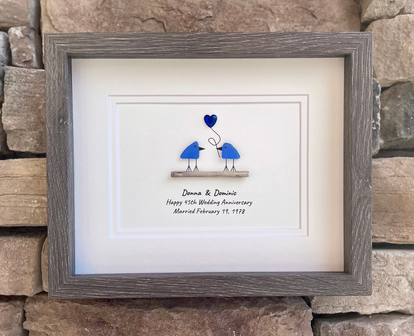 45th Wedding Anniversary Personalized Gift, 8 x 10” Sapphire Anniversary Gift for Parents, Wife, Husband