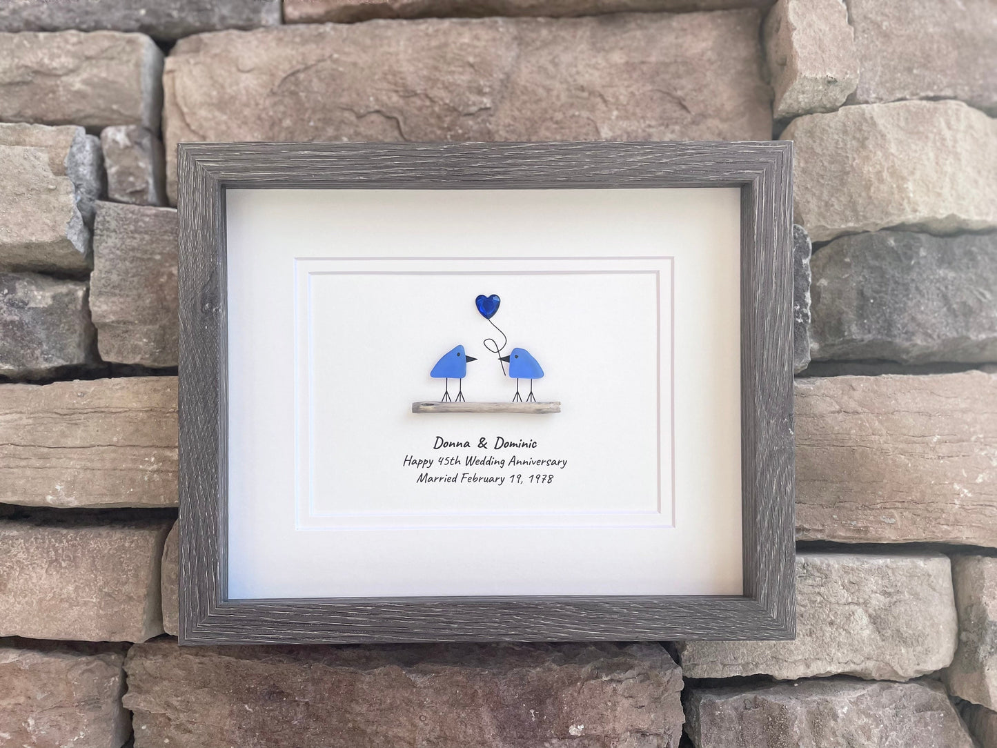 45th Wedding Anniversary Personalized Gift, 8 x 10” Sapphire Anniversary Gift for Parents, Wife, Husband