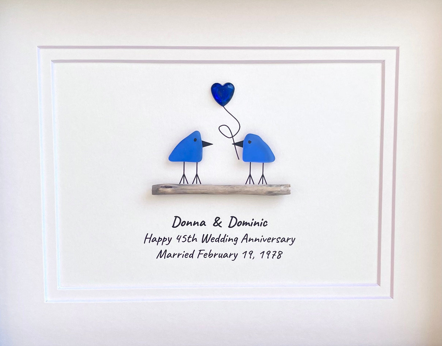 45th Wedding Anniversary Personalized Gift, 8 x 10” Sapphire Anniversary Gift for Parents, Wife, Husband