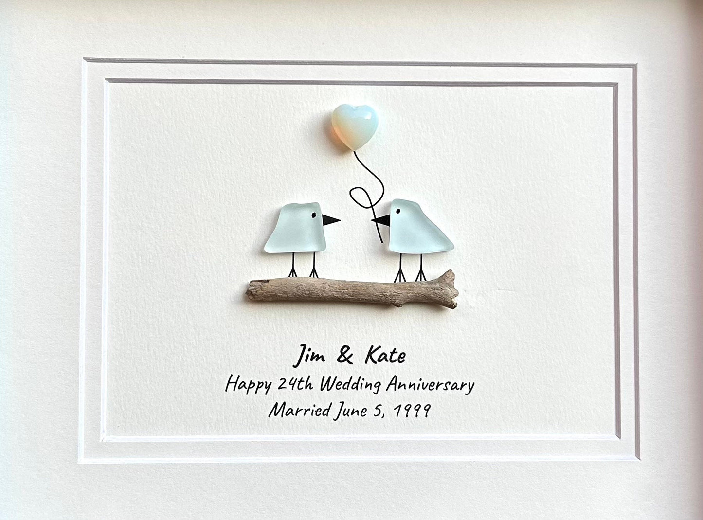 24th Opal Wedding Anniversary Personalized Gift, 8 x 10” Gift for Parents, Wife, Husband, Friends