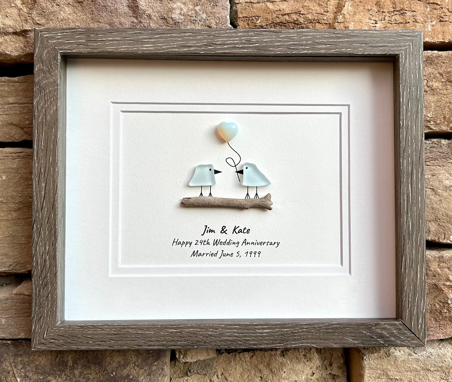 24th Opal Wedding Anniversary Personalized Gift, 8 x 10” Gift for Parents, Wife, Husband, Friends