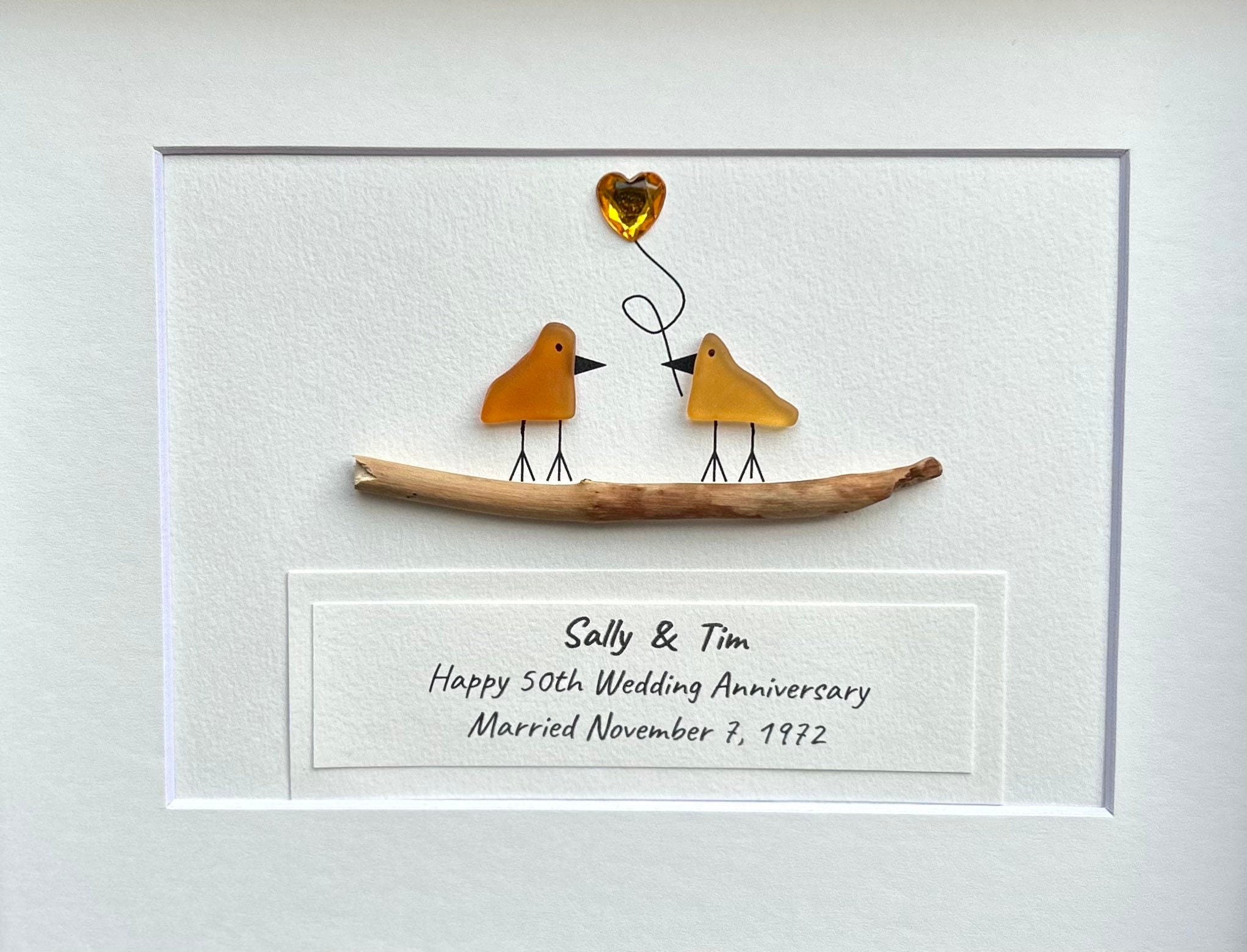 Happy Golden Anniversary 50 Years Heart Engraved Keepsake Personalised Gift  - The Card Zoo